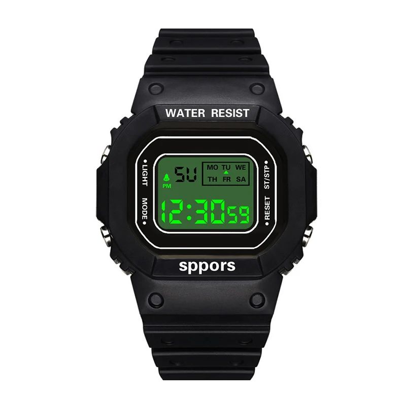 Sports Watch Boys Girls Student LED Electronic Watch Men Women Square Digital Watches Analog Digital Military Army Sport LED Waterproof Wrist Watch Rubber Clock