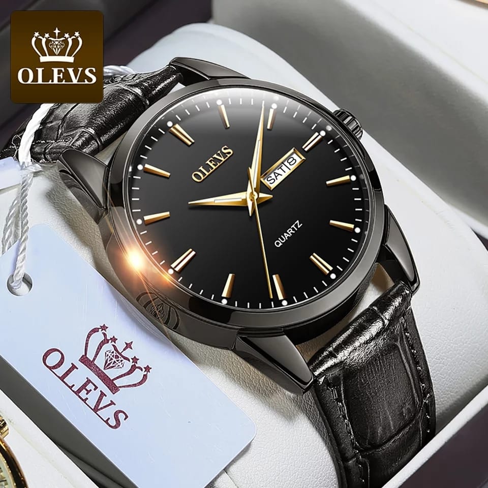 Men wrist watch birthday gift day and date display