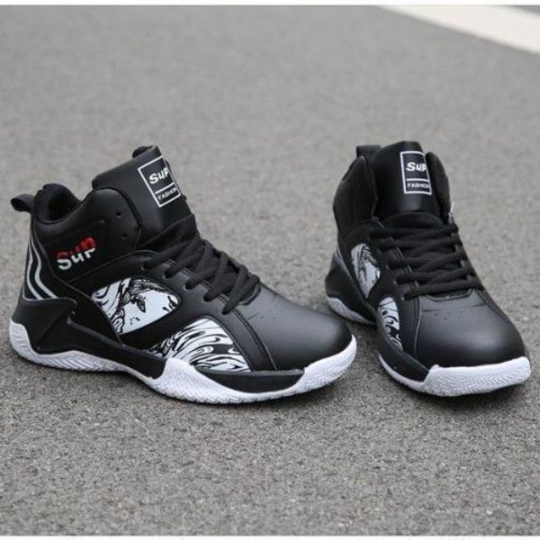 Men's Front Lace-Up Sports Outdoor Running Basketball Shoes High Top Fashion Casual Student Shoes Basketball