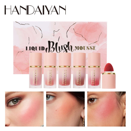 5-color jelly blush makeup rouge cream gloss blush stick dual-purpose fashion temperament brightening modification blush
