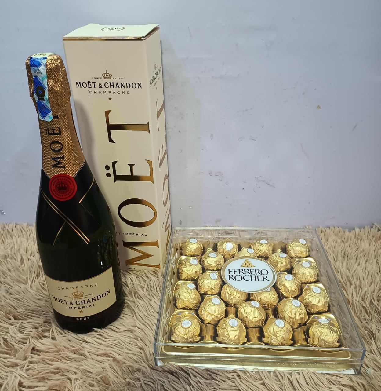Moet and Ferrero Rocher Chocolates