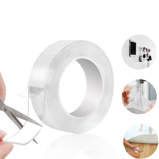 Nano Grip Tape 5m x 3cm Reusable Removable Washable Double Sided Sticky Strips Seamless Traceless Tape Adhesive Kitchen Holder gecko tape