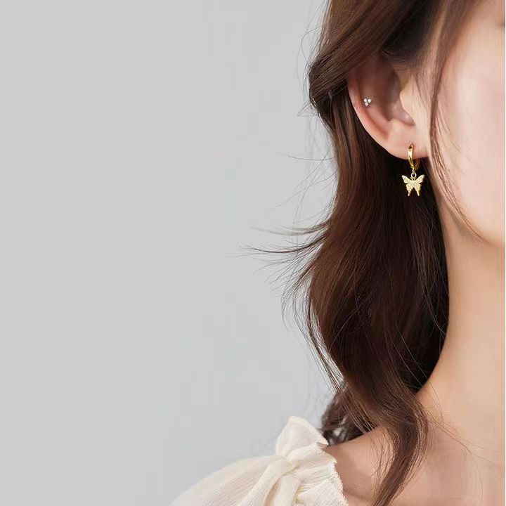 9 pairs of fashion jewelry new alloy inlaid rhinestone earrings set creative butterfly peach cherry pearl earrings Valentine's Day girlfriend gift for women