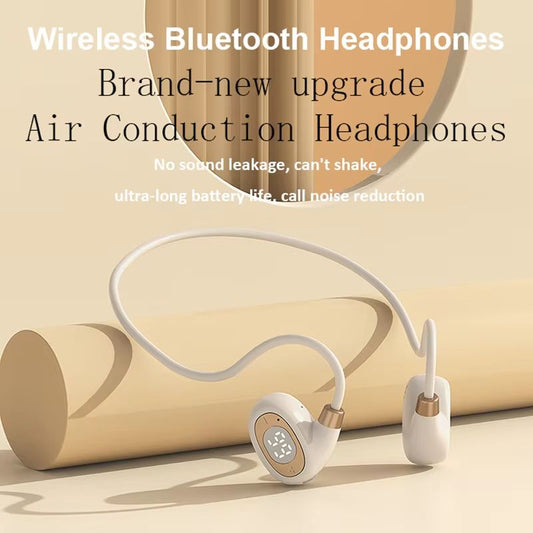 Bluetooth Headphones Wireless Headphones Air-Conduction LED Display Headsets HiFi Stereo Sports Earphones Earbuds with Mic