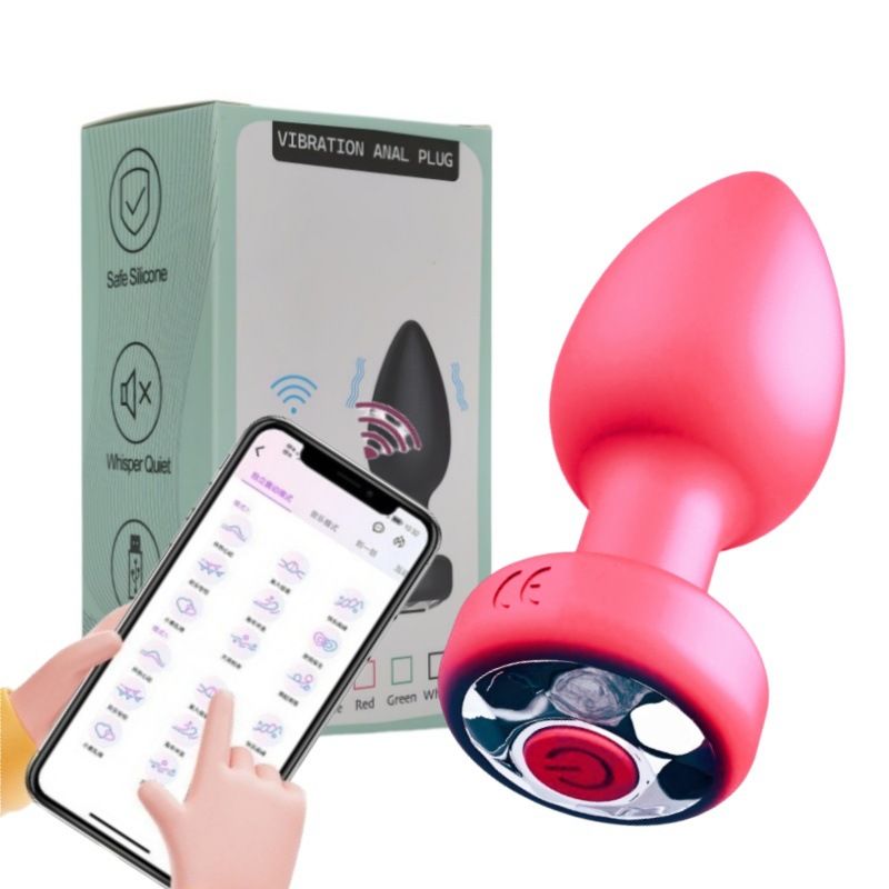 Smart Anal Plug APP Vibrator Wireless Remote Control Butt Plug Vibrating Male Prostate Massage Waterproof Rechargeable Silicone Adult Sex Toy for Men Women Couples