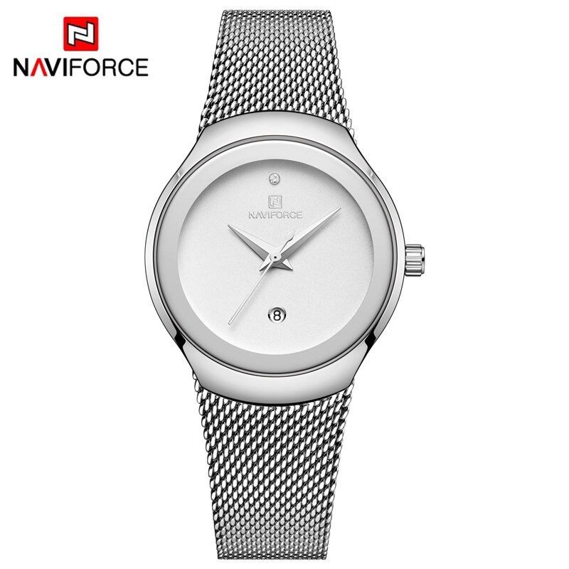 NAVIFORCE5004L Brand Silver Touch Women Wrist Watch