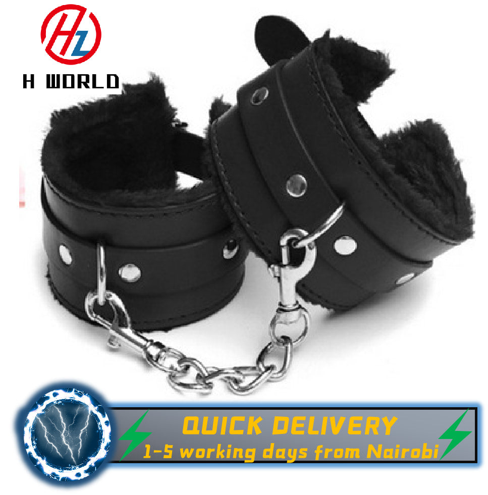 HW Sexy Leather Chain Handcuffs Restraints Dominatrix SM Sex toys Hand Cuffs Tools women sex toys adult