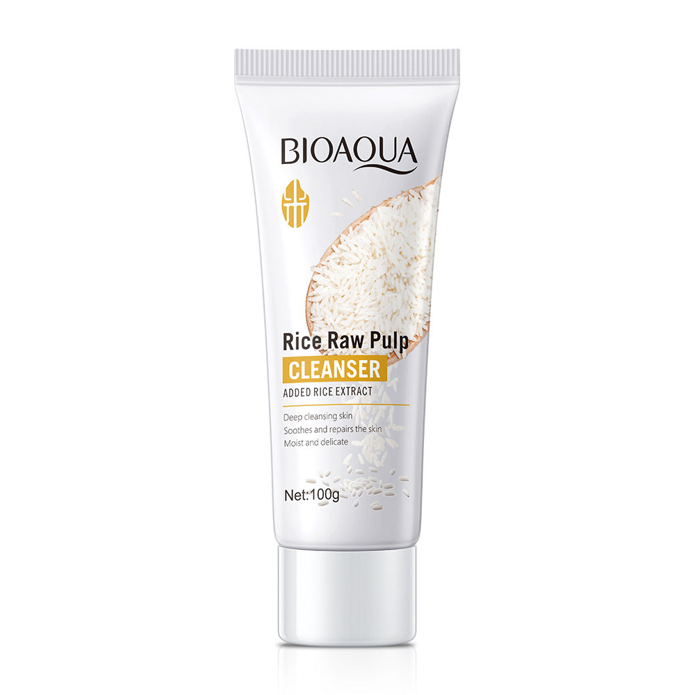 New Arrivals Rice Puree Facial cleanser 100g Skin Care Cleaner Shrink Pore Deep Cleaning Care Skin Rejuvenation moisturizing Face Wash Oil Control Valentine's Day Gifts