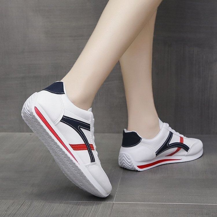 ASSKLO Sneakers Women Large Size New Sports Shoes Women's Small White Shoes Fashion Comfort Sneakers Lightweight Casual Running Shoes trendy shoes tennis shoe ladies shoes leather upper White Red Grey