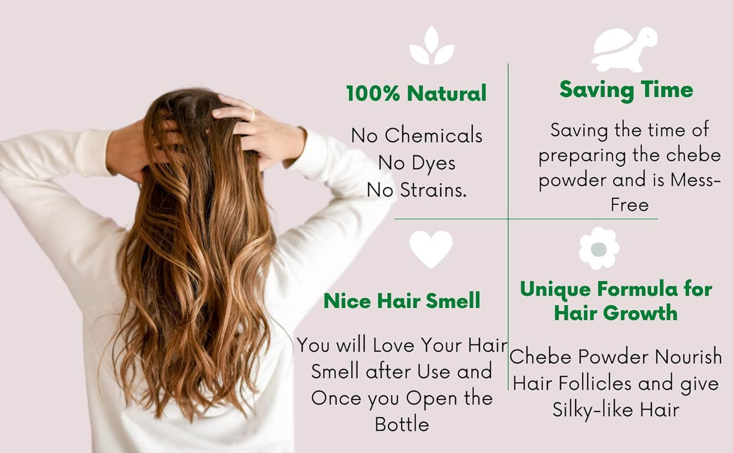 AMALICO Chebe Shampoo for Hair Growth - 100% Natural African Chebe Powder for Hair Growth Anti Dandruff Sulfate Free Shampoo16.9 Ounce Hair Shampoo for Hair Growth Soften