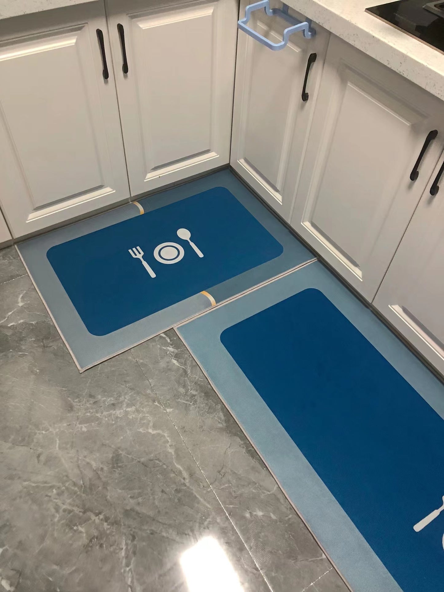 2 Pieces Kitchen Rugs Set Non Slip Kitchen Mat Rubber Backing Mat Slip Kitchen Mats and Rugs Waterproof Kitchen Rug Ergonomic Comfort Standing Mat for Kitchen