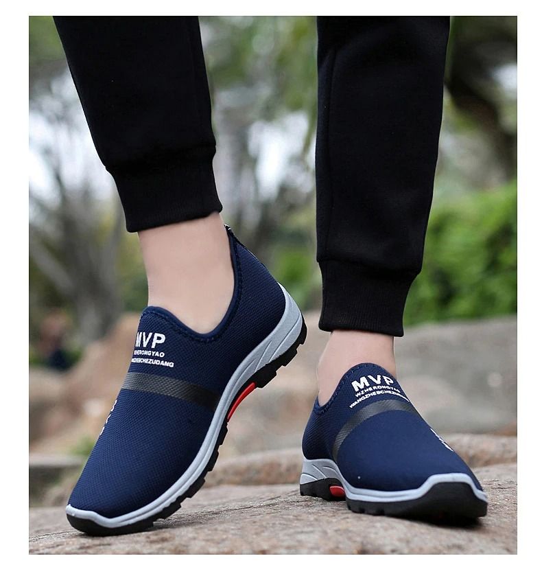 ASSKLO Men Shoes Loafers Anti Foot Odor Shoes Breathable Sneakers Driving Shoes Rubber Sole Light Mesh Walking Shoes Man Slip on Casual Shoe Shoe Flats Male Sports Shoes Canvas Shoes Cloth Shoes blue