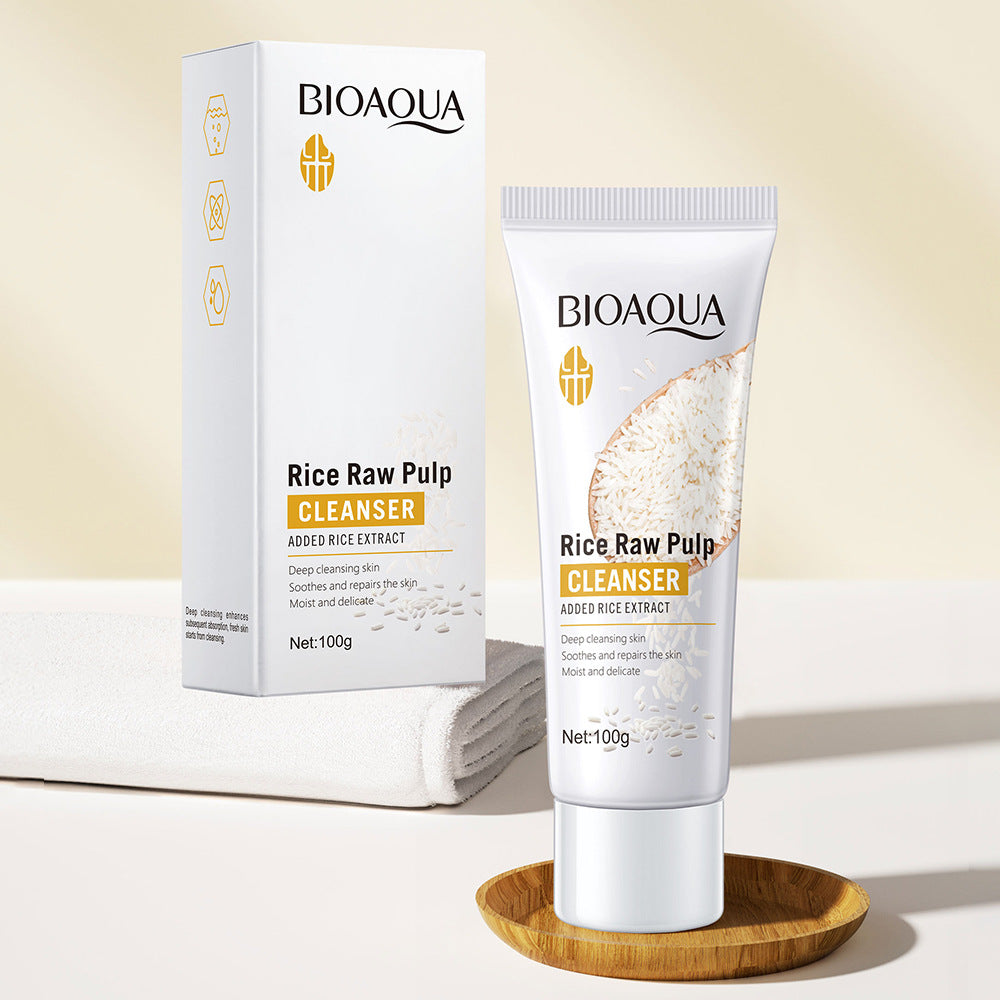 New Arrivals Rice Puree Facial cleanser 100g Skin Care Cleaner Shrink Pore Deep Cleaning Care Skin Rejuvenation moisturizing Face Wash Oil Control Valentine's Day Gifts