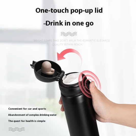 Creative Pop-up Stainless Steel Insulated Tumbler,Keep Your Drinks Hot or Cold in Style