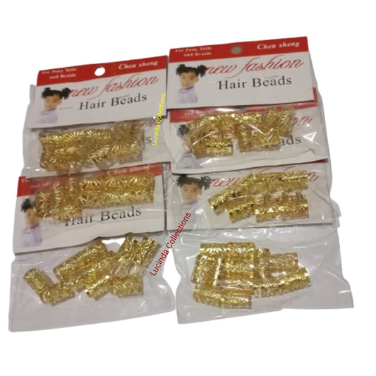 60/120 PCs Hair Braids Beads Rings Metal Gold Clips Dreadlocks Locks Cuffs