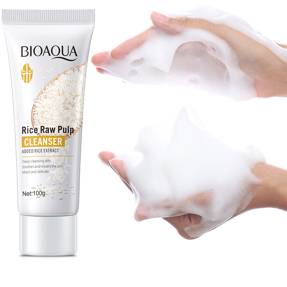New Arrivals Rice Puree Facial cleanser 100g Skin Care Cleaner Shrink Pore Deep Cleaning Care Skin Rejuvenation moisturizing Face Wash Oil Control Valentine's Day Gifts