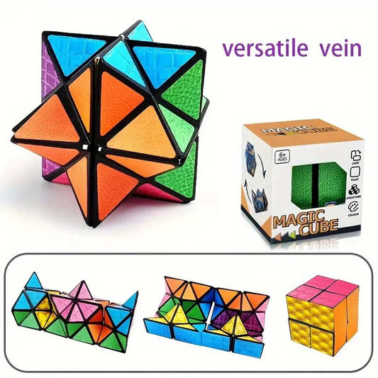 3D Hexagon Puzzle for Youngsters Infinity Magic Cube - 3D Hexagon Puzzle for Youngsters Space Geometry Flip Toy Brain Boost & Relax Mixed Colors, ABS Material