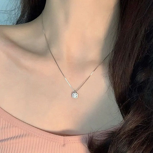 Cubic Zircon Necklace Cold Style Niche Light Luxury Simple Versatile And Temperament Clavicle Chain Short Fashionable Clavicle Chain