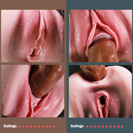 Giant Lifelike Pussy Asshole Male Masturbator Cup 3D Realistic Vagina Ass Stroker Pocket Love Doll With Virgin Pussy Anus for Men Jerkoff Masturbation Adult Sex Toy