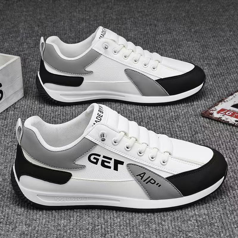 ASSKLO Fashion Designer Men Sneakers Outdoor Casual Shoes PU Leather Breathable Walking Sports Shoes Men's Running Forrest Gump Shoes Flat Shoes Loafers Soft Sole Comfortable Durable white black