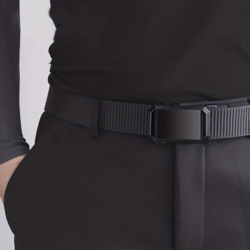 New Arrivals Men's Belt Automatic Metal Buckle Nylon Webbing Outdoor Work Tactical Belt Toothless Automatic Buckle Casual Sports Canvas Belts Military Training Pants Belt For Men High Quality Nylon S