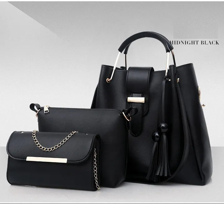 3PCS Handbags Shoulder Bag Fashion Women Handbag PU Leather Bags
