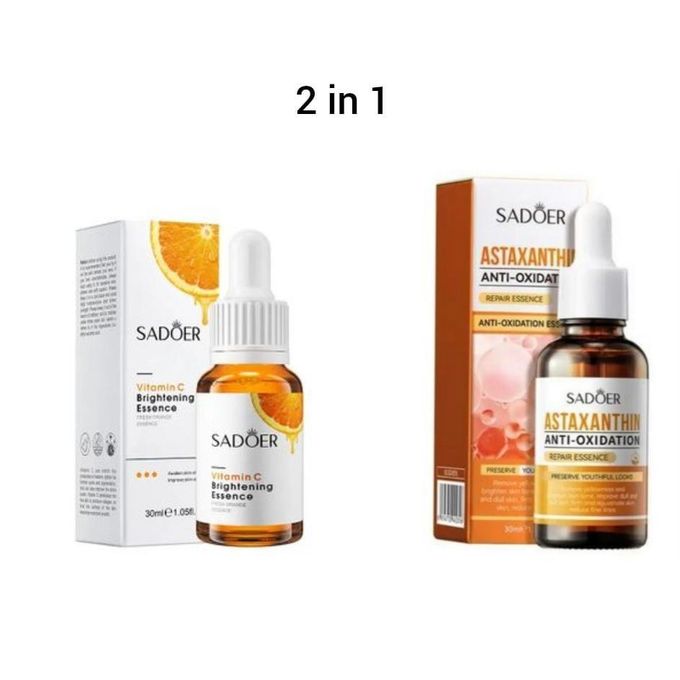 Pack of 2 Vitamin C +Astaxanthin Anti-Oxidation Deep Hydrating Face Serum-Brighten Skin Tone&Lighten Acne Marks Repair Eassense Anti Aging Removes...