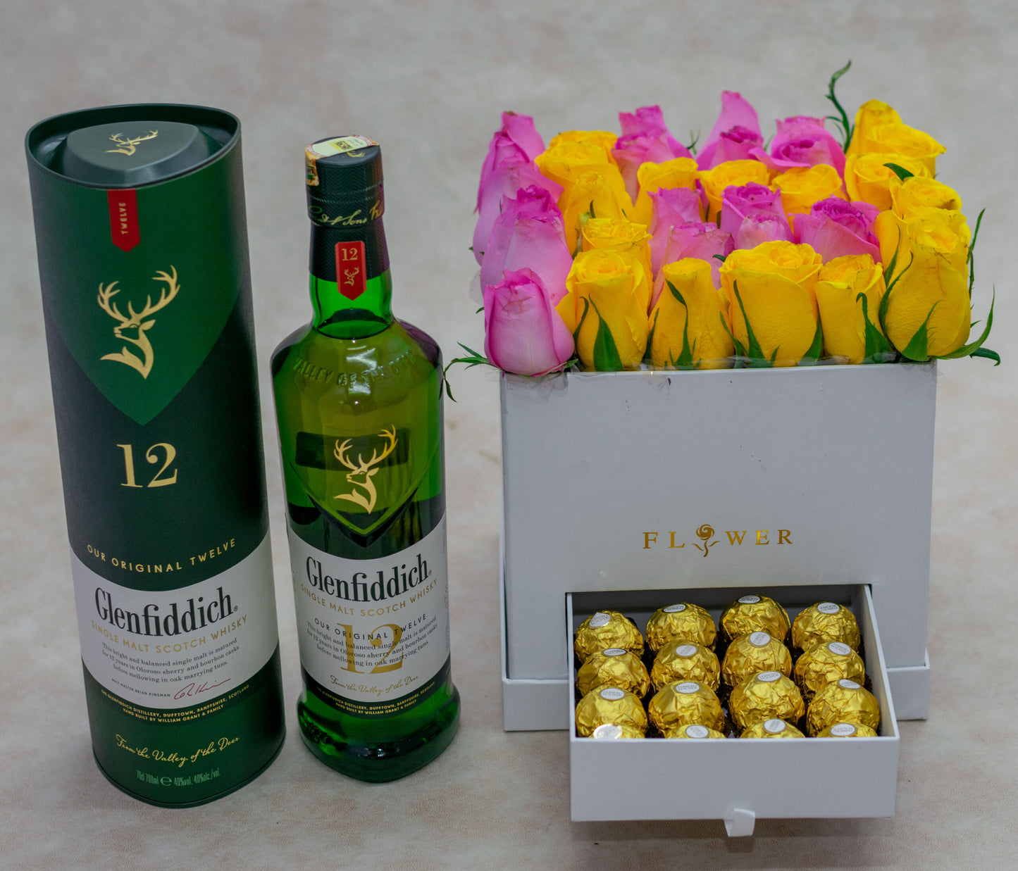 Pastel Flower Box and Glenfiddich Whisky