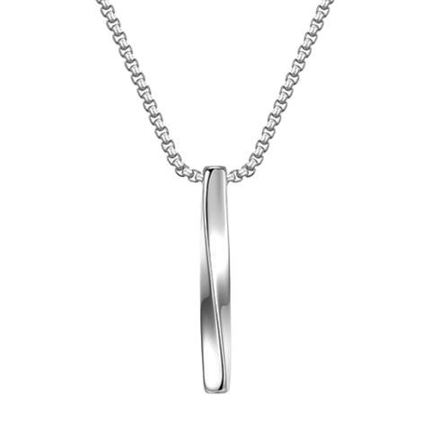 Spiral long necklace men and women trend ins simple personality hip-hop men's pendant boys pendant titanium steel cool jewelry