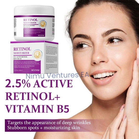 BIG Retinol Cream 2.5% Active Retinol Skin Moisturizer Cream with Vitamin B5, C, E, Hyaluronic Acid, Peptide complex, Avocado Extract Aloe Vera Shea Butter Anti-aging Skin Firming Wrinkles - MOOYAM