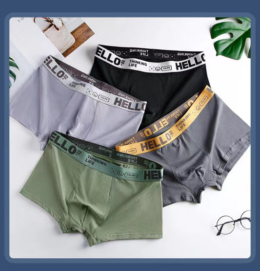 4Pcs Men's underwear Men's Clothes Underwear Men's Boxer Briefs Cotton underwear Graphene backing Bacteriostat Youth shorts Underwear