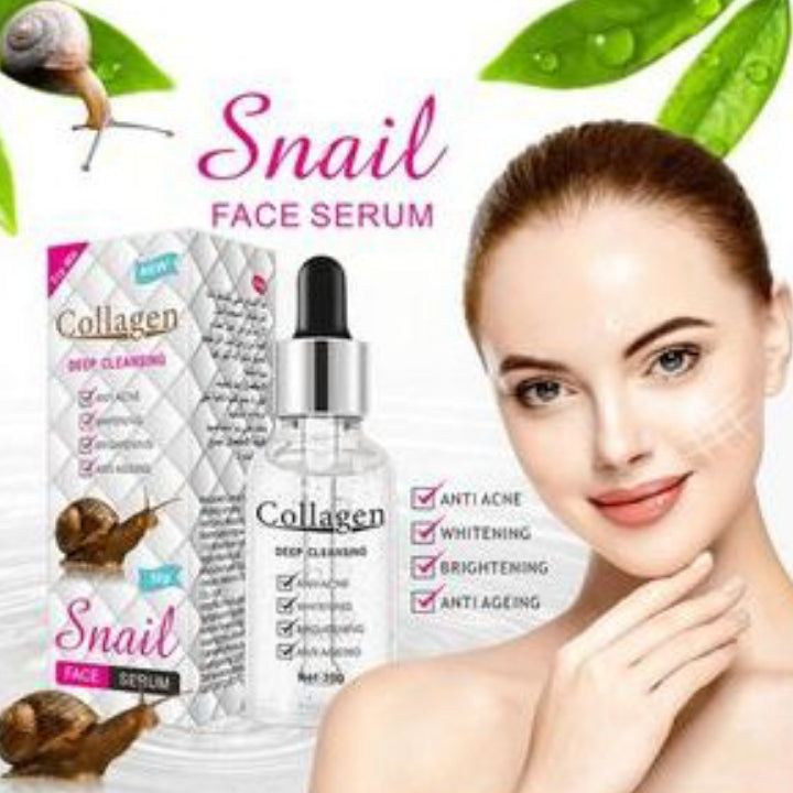 Snail Collagen Face Cream + Face Serum + Beauty Soap - Brightening, Whitening, Anti-Aging, Anti-Acne