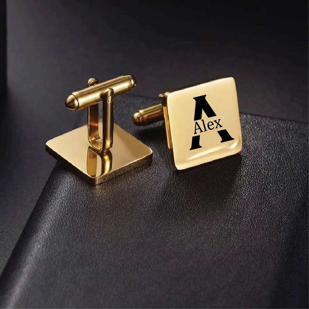 Personalized Gold Cufflinks