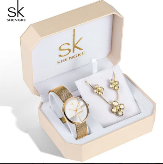 SK GIFT SET WATCH NECKLACE EARRINGS