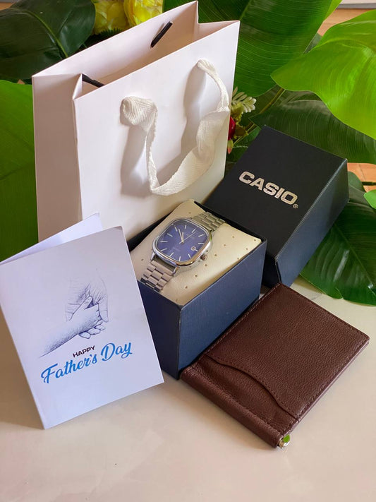 FATHERS DAY GIFT ROLEX SET CASIO WATCH X BOX MONEY CLIP WALLET CARD & BAG WE ENGRAVE GIFTS AND ENQUIRIES