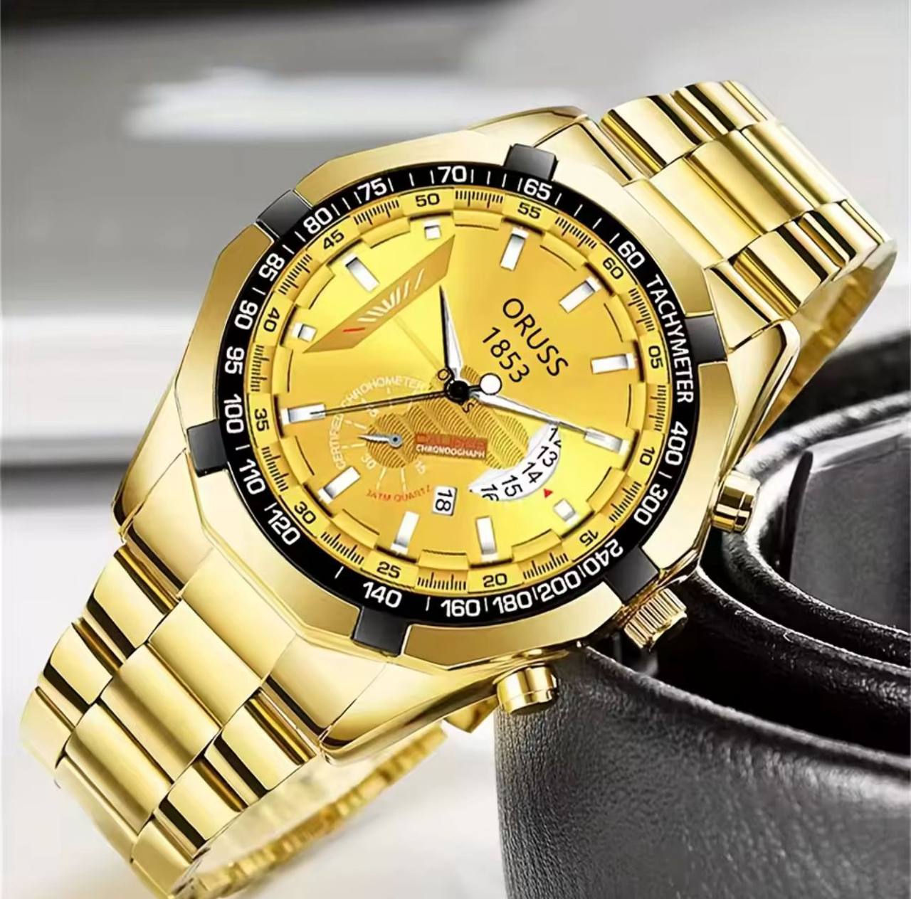 ‼ BRAND ALERT ‼ ORUSS MEN DATE WATCH DATE DISPLAY STAINLESS STEEL BATTERY POWERED WATER RESISTANT ENGRAVING SERVICES ENQUIRIES