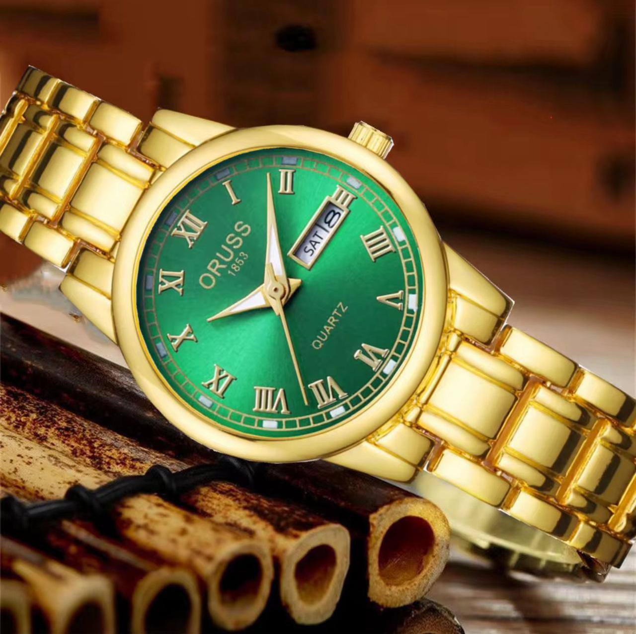 ‼ BRAND ALERT ‼ ORUSS LADIES DAY & DATE WATCH DAY & DATE DISPLAY STAINLESS STEEL BATTERY POWERED WATER RESISTANT ENGRAVING SERVICES ENQUIRIES