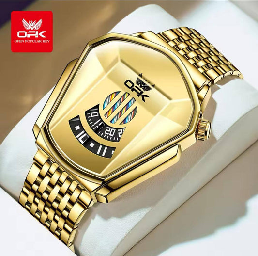 OPK GENTS WATCH #8172 STAINLESS STEEL BATTERY POWERED WATER RESISTANT 2 COLOR OPTIONS ENGRAVING SERVICES ENQUIRIES ACCRA TRADE CENTRE 2ND FLOOR SF 21