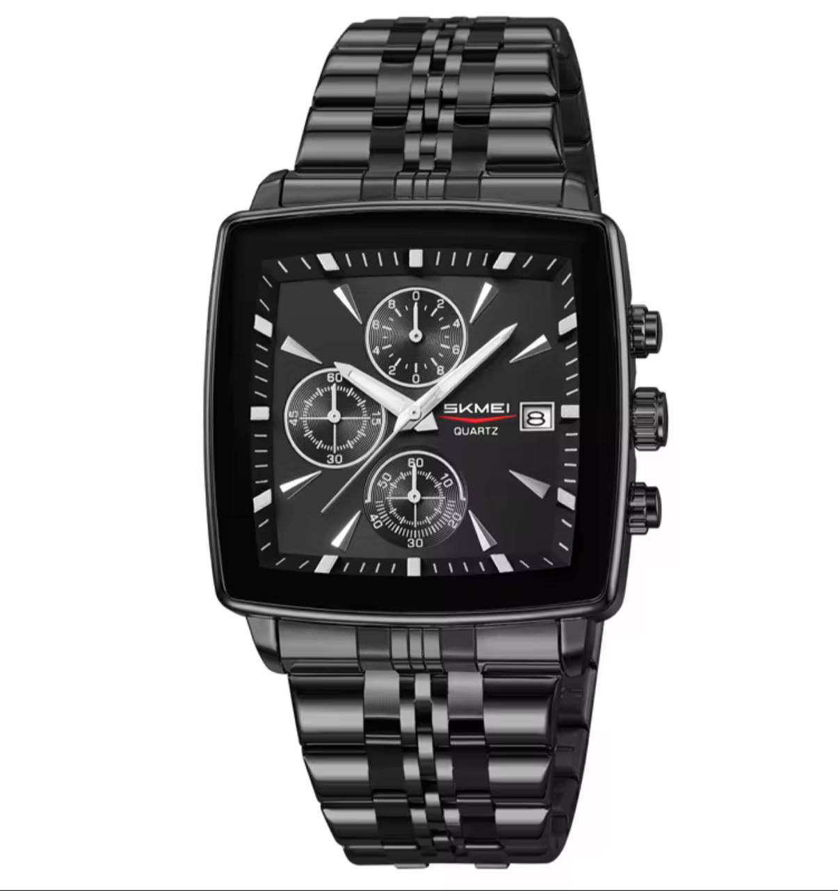 SKMEI CHRONOGRAPH GENTS WATCH #2434 CHRONOGRAPH MOVEMENT BATTERY POWERED STAINLESS STEEL DATE DISPLAY ENGRAVING SERVICES SKMEI BRANDED TIN ENQUIRIES