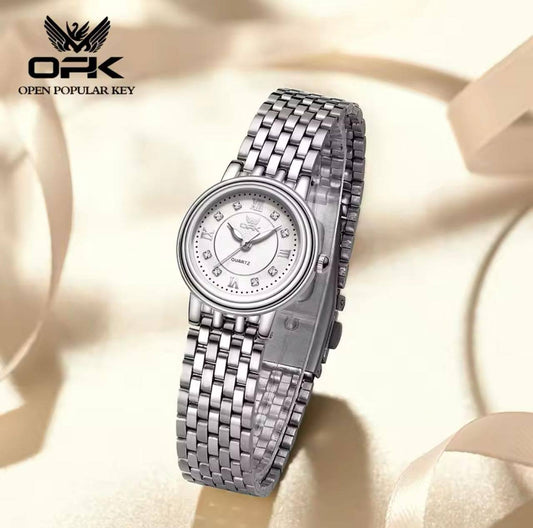OPK LADIES #6005 STAINLESS STEEL BATTERY POWERED WATER RESISTANT ENGRAVING SERVICES ENQUIRIES