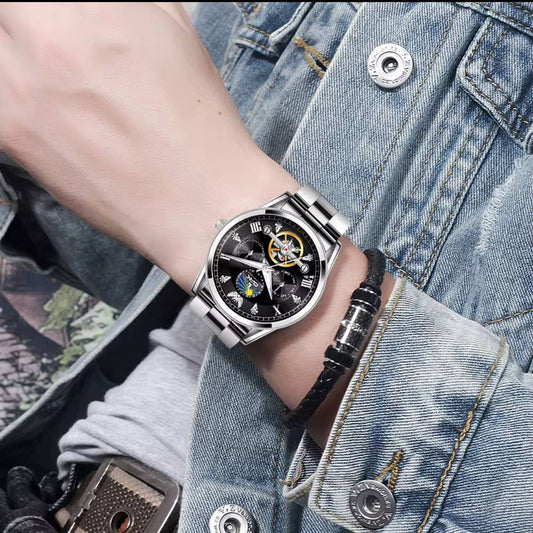 ‼ ‼ OPK GENTS WATCH #8148 LUMINOUS STAINLESS STEEL BATTERY POWERED WATER RESISTANT NON FUNCTIONAL CHRONOGRAPH 2 COLOR OPTIONS ENGRAVING SERVICES ENQUIRIES ACCRA TRADE CENTRE 2ND FLOOR SF 21