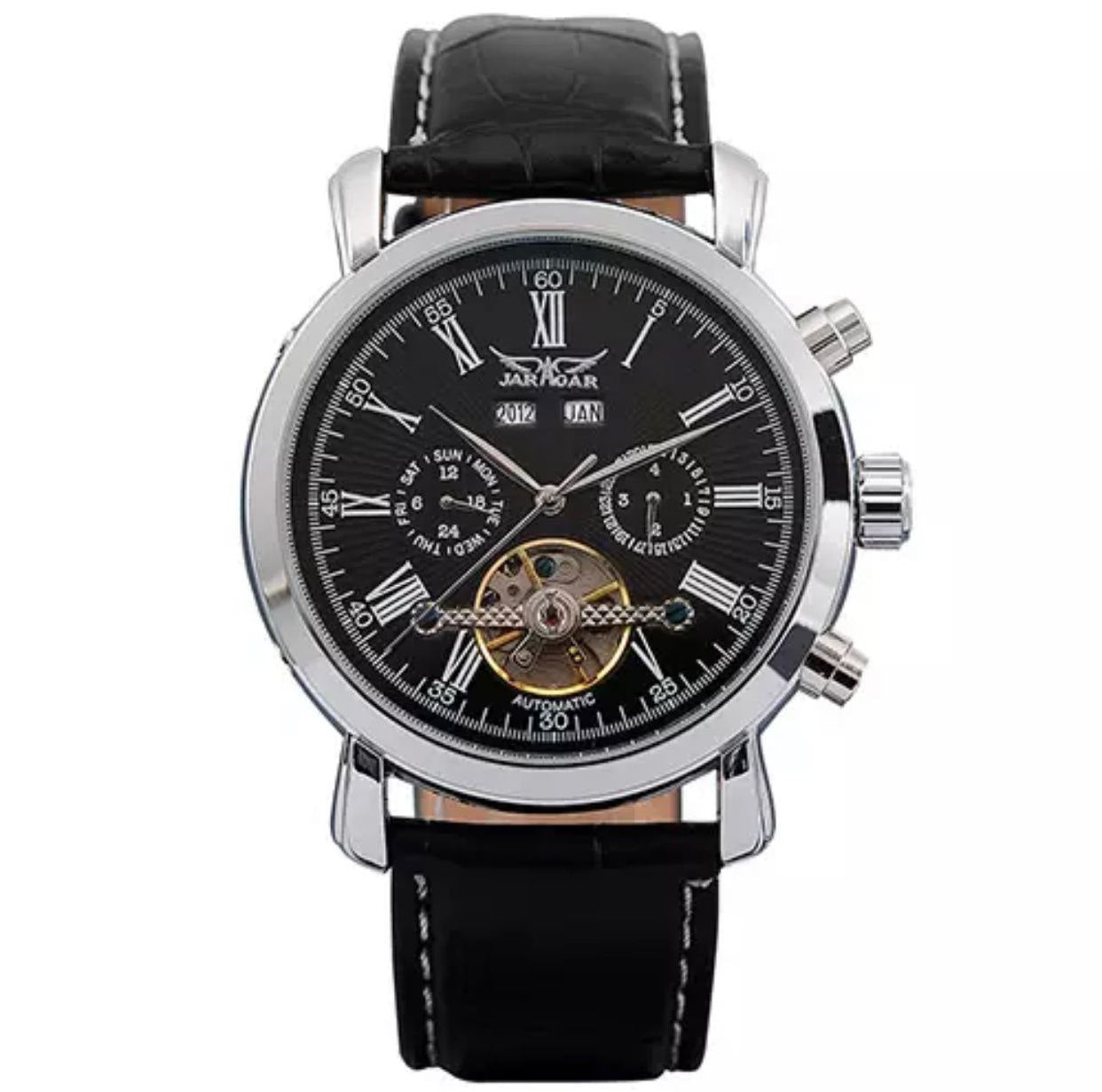 JARAGAR AUTOMATIC DAY, DATE,MONTH,YEAR DISPLAY LEATHER STARP WATER RESISTANT
