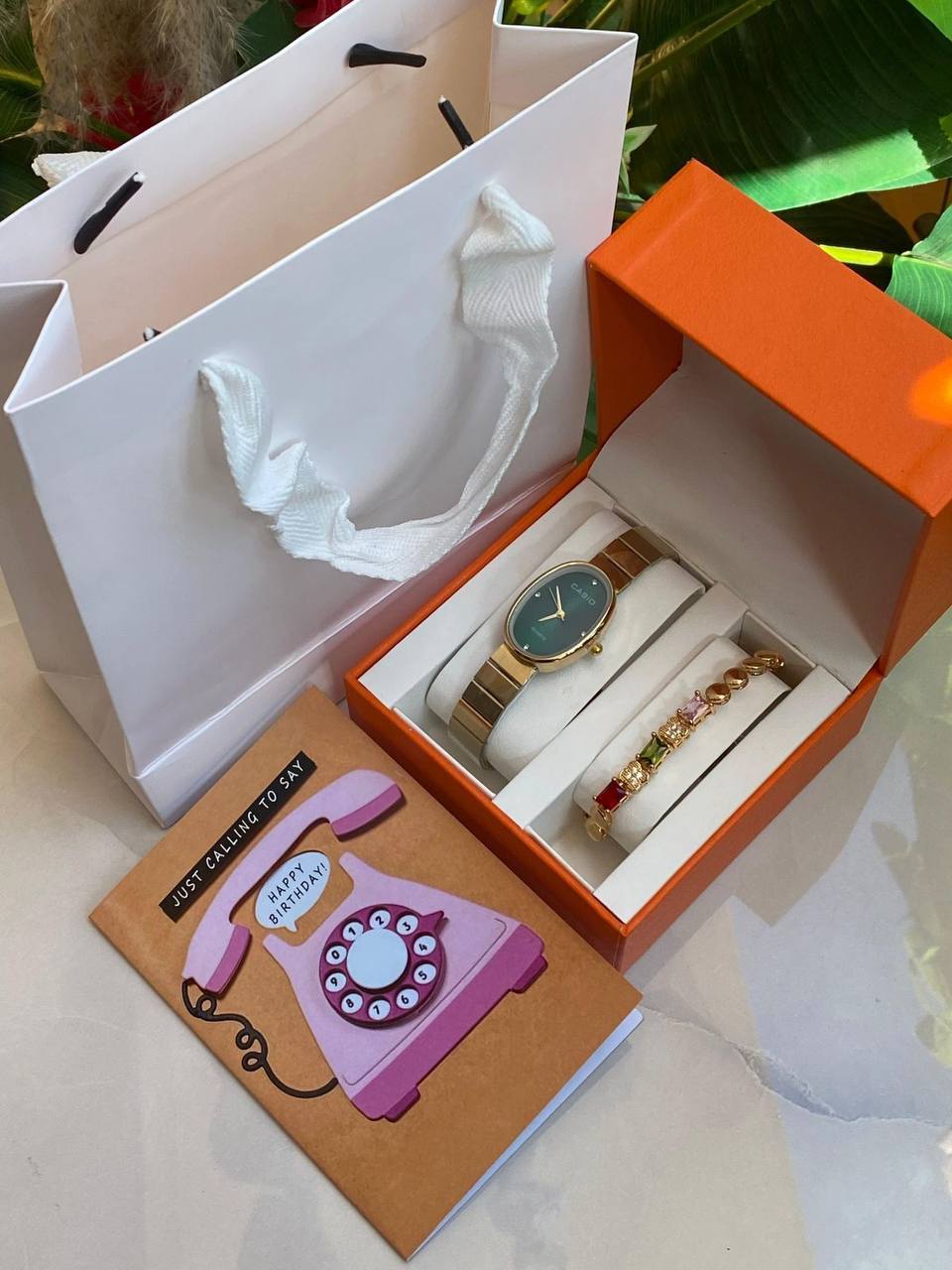 LADIES GIFT SET WATCH & BRACELET HAPPY BIRTHDAY X ANNIVERSARY GIFT