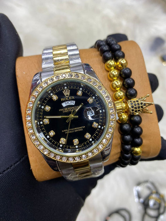 MEN NAVIFORCE NF 9163 ANALOGUE&DIGITAL DISPLAY GOLD BLACK