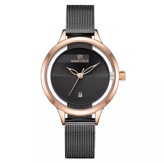 NAVIFORCE NF5014 DATE DISPLAY STAINLESS STEEL FINISH BLUE ROSE GOLD BLACK