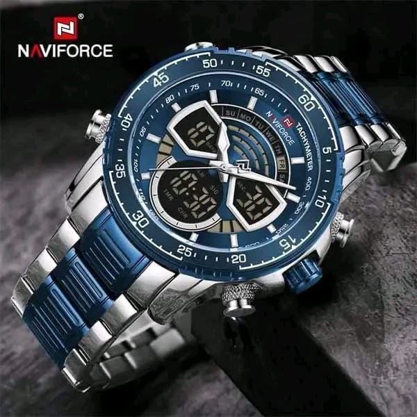 MEN NAVIFORCE NF 9189 ANALOGUE&DIGITAL DISPLAY GOLD BLUE SILVER BLUE