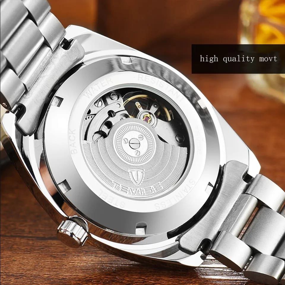 TEVISE AUTOMATIC GENTS WATCH COMES A BRANDED BOX TWO TONE BLACK FACE TWO TONE WHITE FACE TWO TONE BLUE FACE