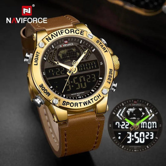 NAVIFORCE MEN NF 9164 ANALOGUE&DIGITAL DISPLAY ALARM FUNCTION WATER RESISTANT