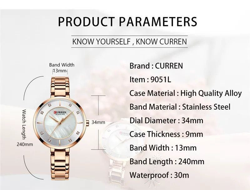 CURREN 9051L SILVER ROSE GOLD