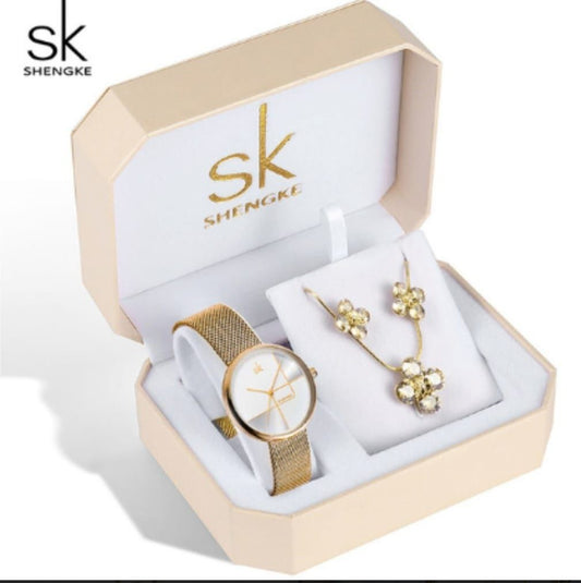 SK 3 1 GIFT SET WATCH NECKLACE EARRINGS GIFT BAG @